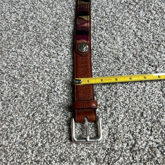 Orvis Bison Leather Western Woven Nickel Belt, 46” - Picture 5 of 9